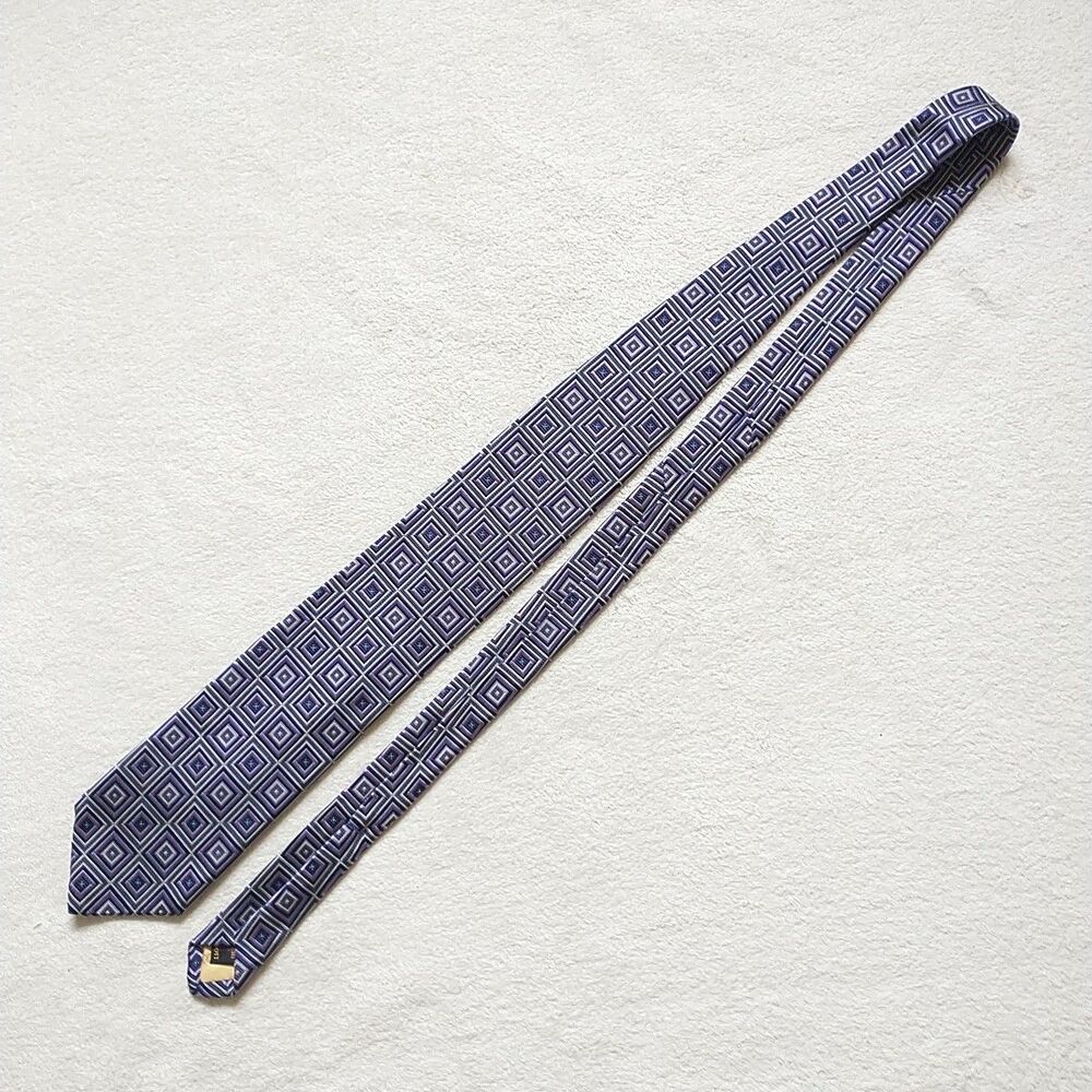 Robert Talbott Best of Class Tie Necktie Silk Geometric Purple Blue USA 3.75x59" - Picture 5 of 8